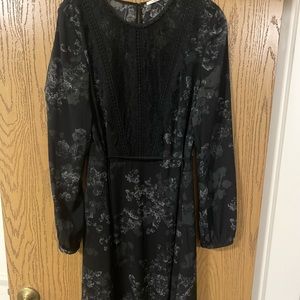 Tahari Floral Casual Dress - Black